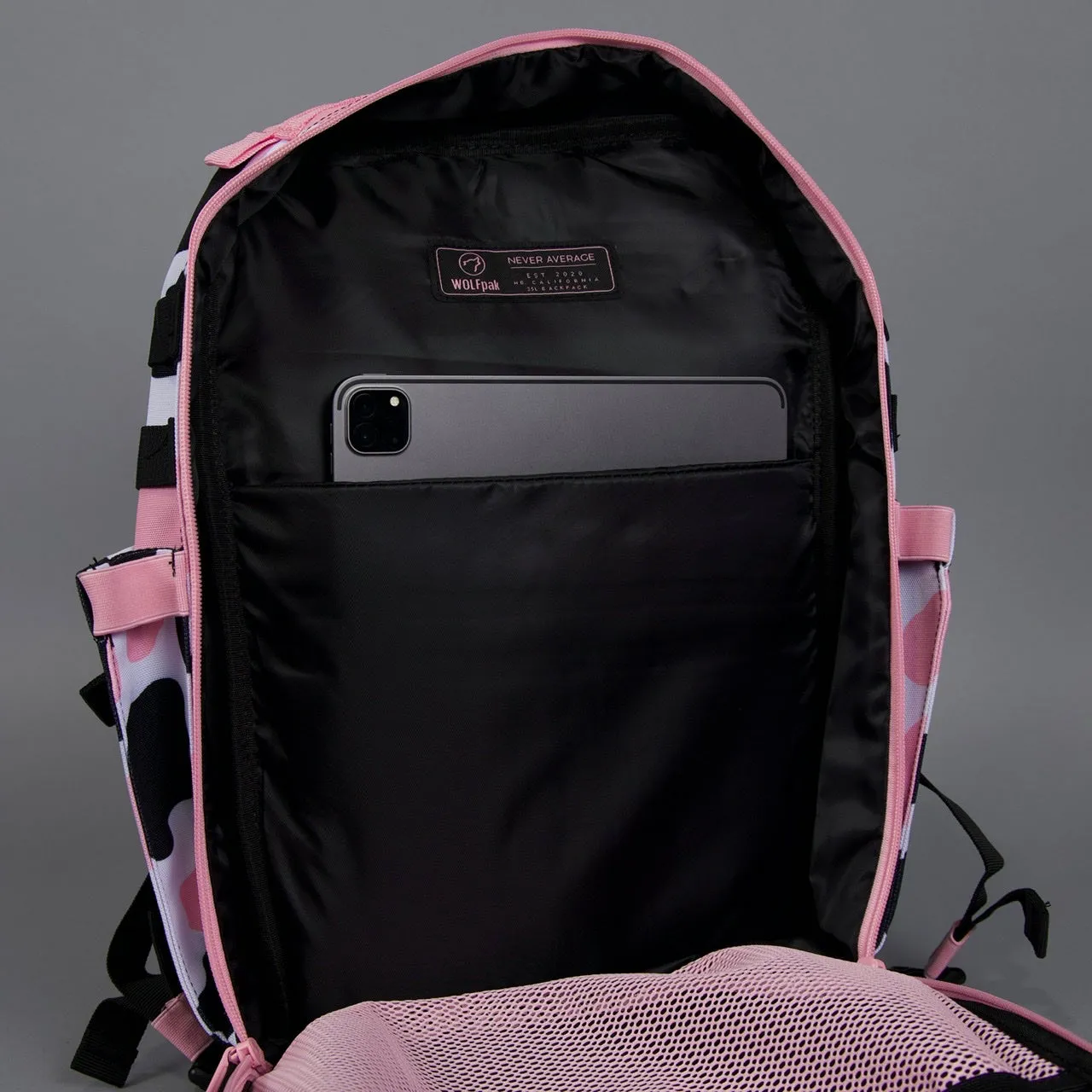 35L Backpack Pink Black Cow