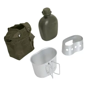 4 Piece Canteen Kit With Cover, Aluminum Cup & Stove / Stand