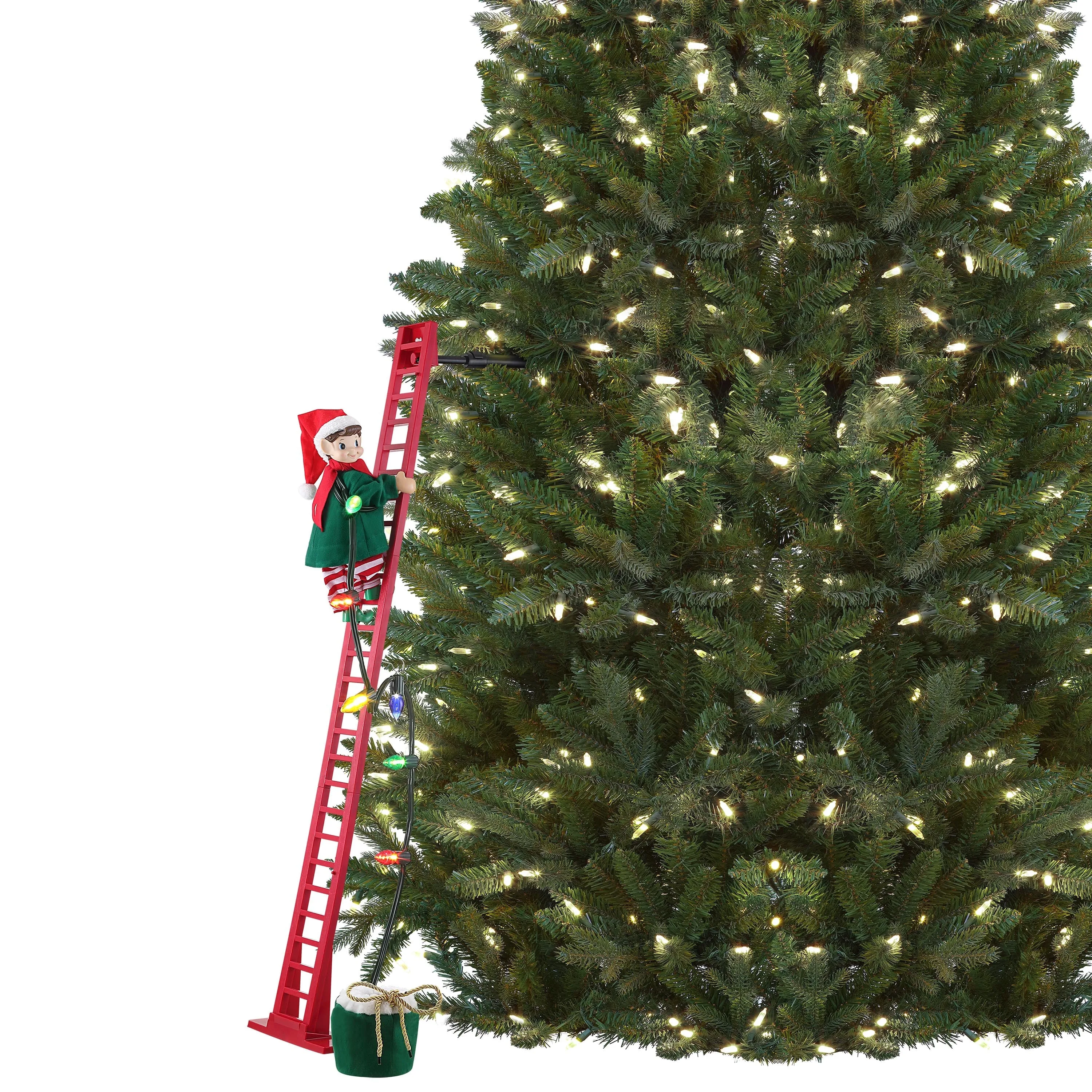 43 in. Animated Ladder Climbing Elf