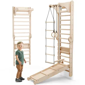 6in1 Wooden Swedish Wall / Climbing ladder for Children   Swing Set   Slide Board