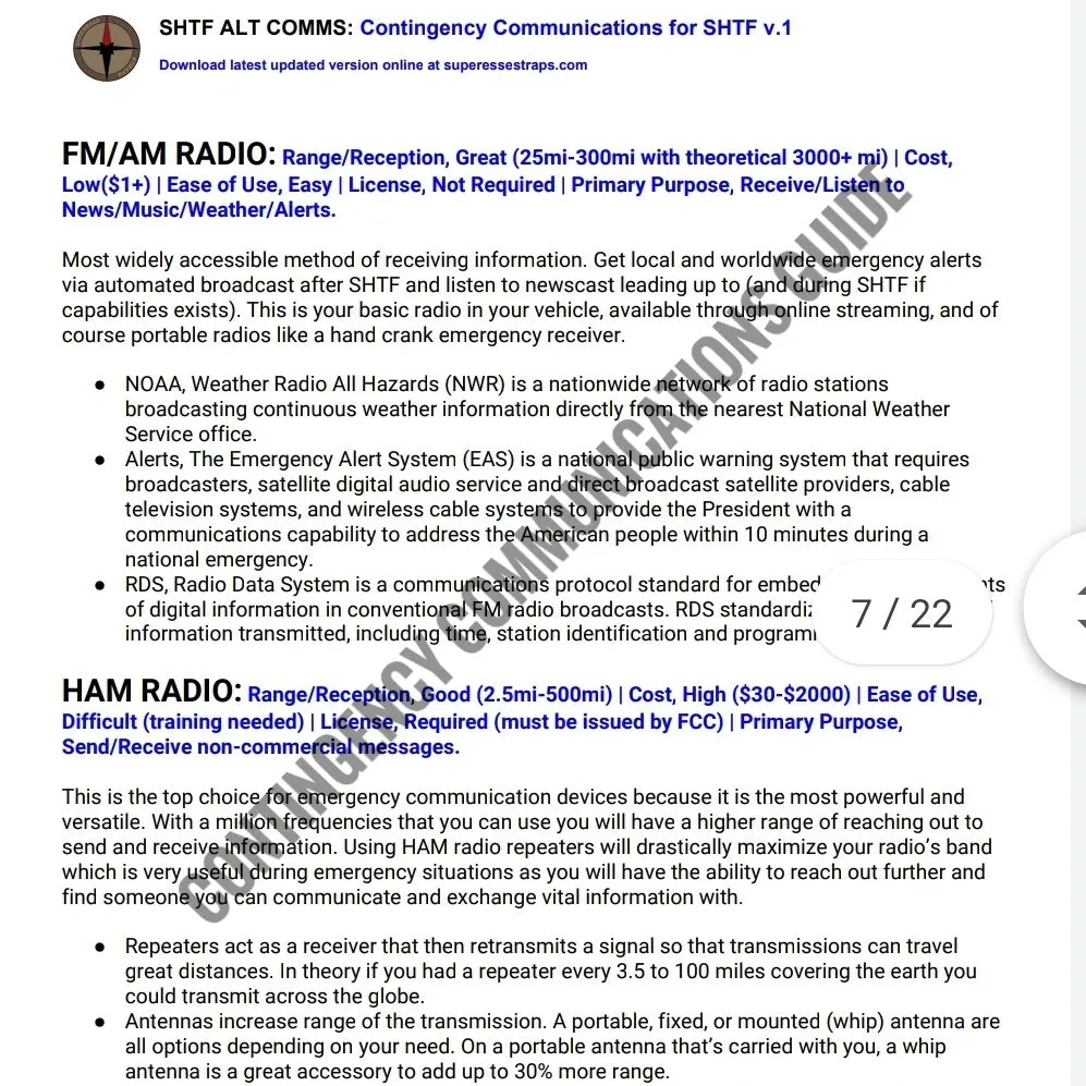 Contingency Communications - Primary, Alternate, & Emergency Contact Options [PDF]