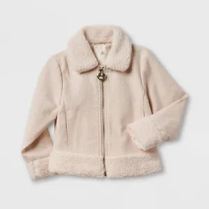 Disney Kids Zip-Up Winter Faux Sherpa Cold Weather Jacket