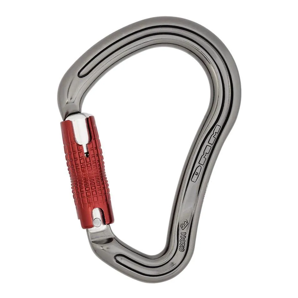 DMM 30kN Boa HMS Kwiklock Climbing Carabiner - Titanium/Red