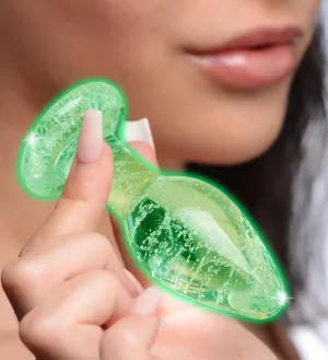 Glow-in-the-dark Glass Anal Plug