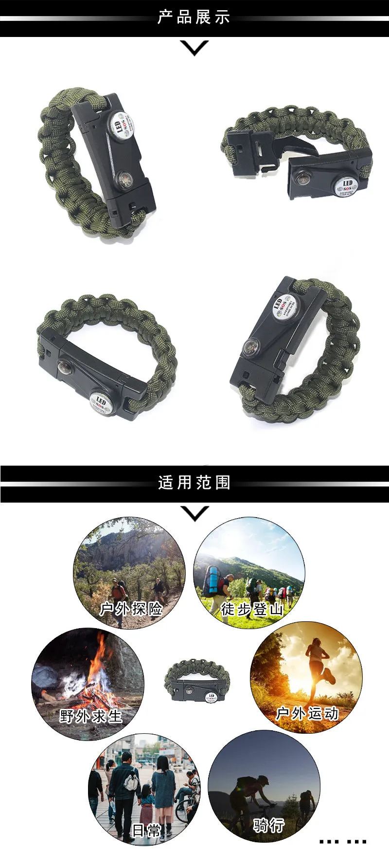 Multifunctional Survival Bracelet - Tactical Emergency Gear Kit