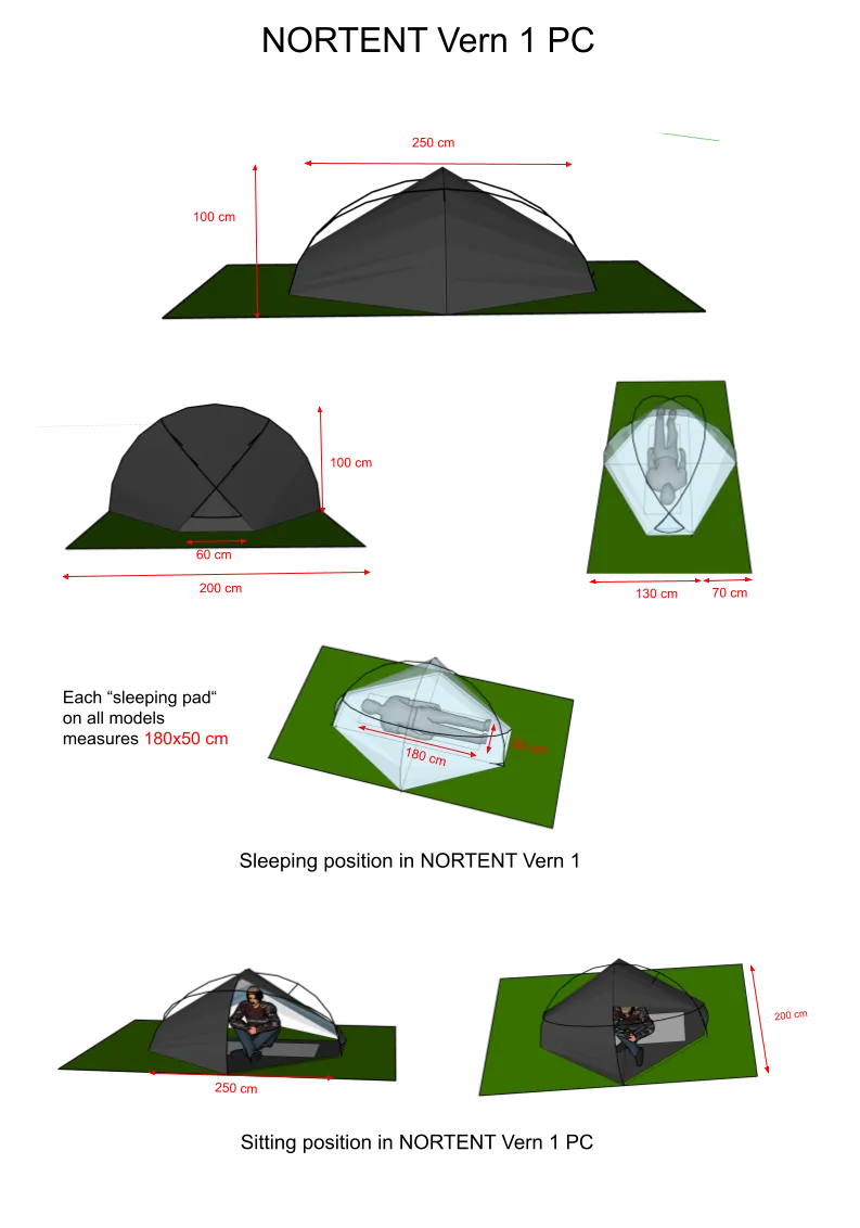 NORTENT Vern 1 - Durable Four-Season Backpacking Tent for Single Occupancy