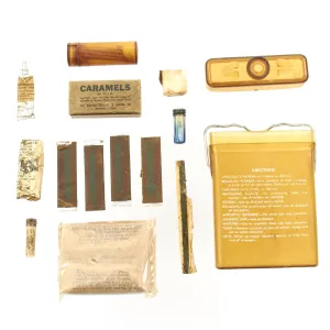 Original U.S. WWII Army Air Corps Survival Kit Flask with Contents - Unissued