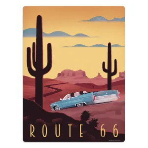 Route 66 Convertible Car Mini Vinyl Sticker