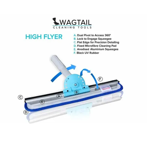 Wagtail High Flyer Two in One Squeegee with Washer 14″ or 18″